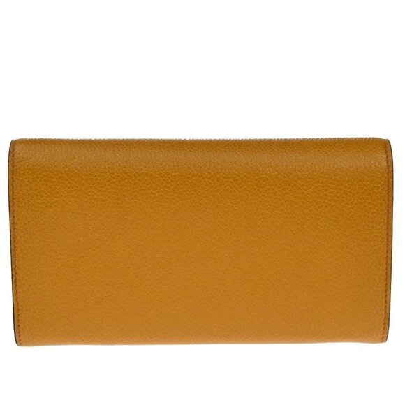 GUCCI GG Logo Horsebit Bifold Long Wallet Leather Yellow Italy 32EF698 - Picture 3 of 15